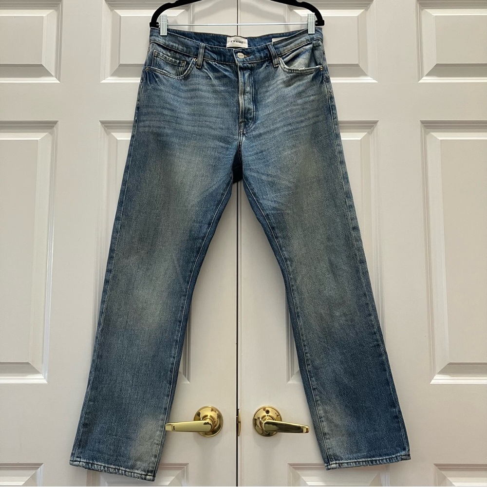 Frame Denim Le Slouch Newell Blue Jeans Boyfriend Low Slung Relaxed Cotton 27
